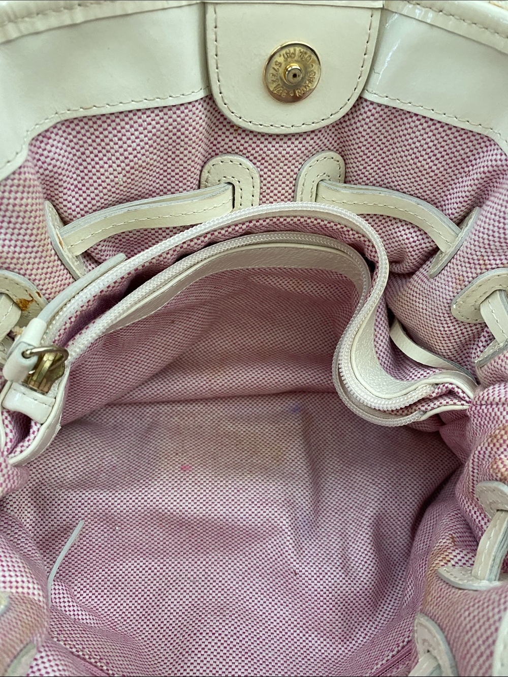 Dooney & Bourke Chiara Cream Patent Leather Shoulder Bag - Picture 16 of 16